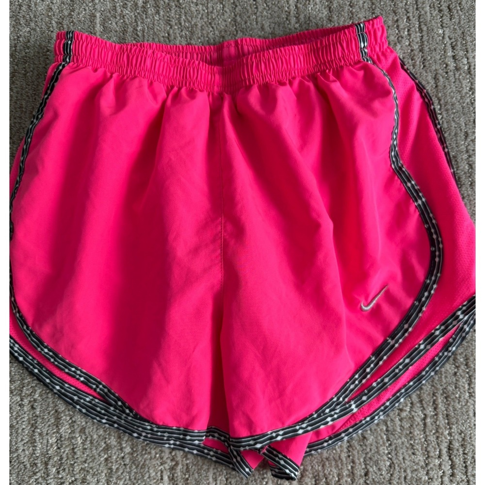 Nike Dri-FIT Tempo Running Shorts Neon Pink Black White Trim Womens Small